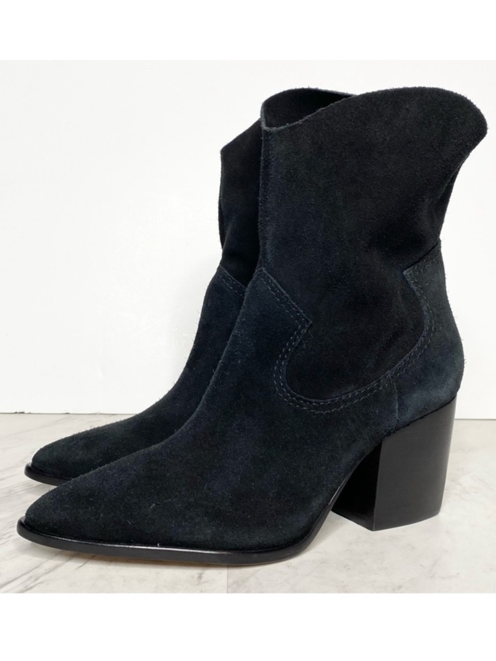 Schutz Tessie Black Suede Bootie 8.5